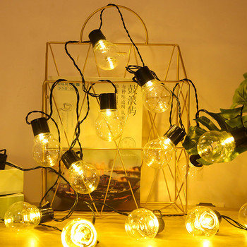 30leds Big Bulbs Clear Solar Light Φωτάκια κήπου εξωτερικού χώρου String φωτιστικά τοπίου γιρλάντα Χριστουγεννιάτικο εορταστικό διακοσμητικό φως