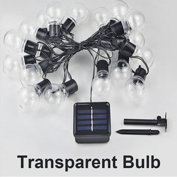 30leds Big Bulbs Clear Solar Light Φωτάκια κήπου εξωτερικού χώρου String φωτιστικά τοπίου γιρλάντα Χριστουγεννιάτικο εορταστικό διακοσμητικό φως