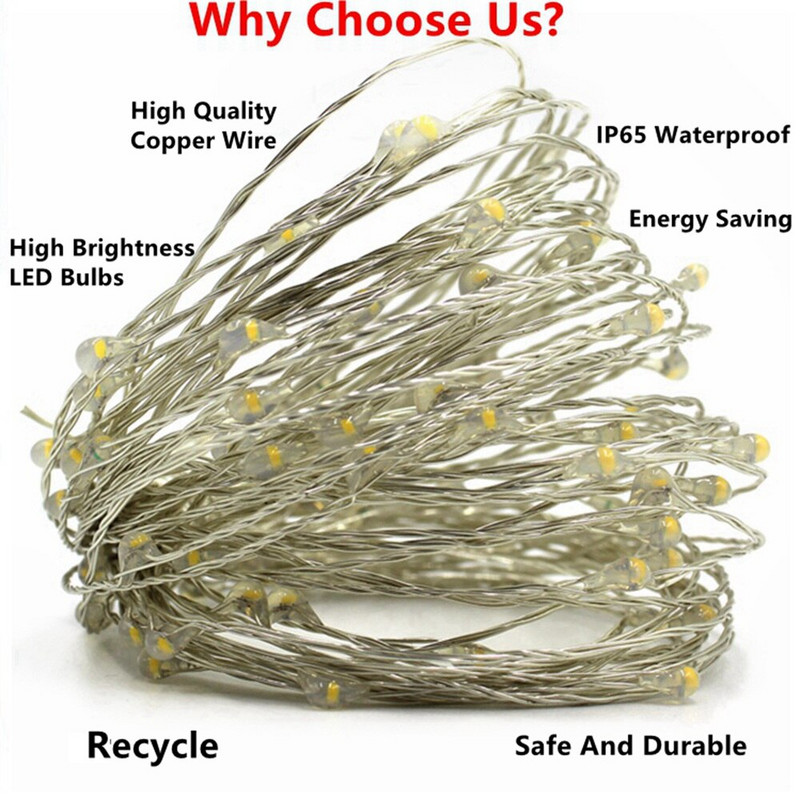 Diaľkové ovládanie rozprávkovej lampy USB na batérie napájané LED reťazcové svetielka s časovačom, medený drôt, vianočné dekoračné svetielka