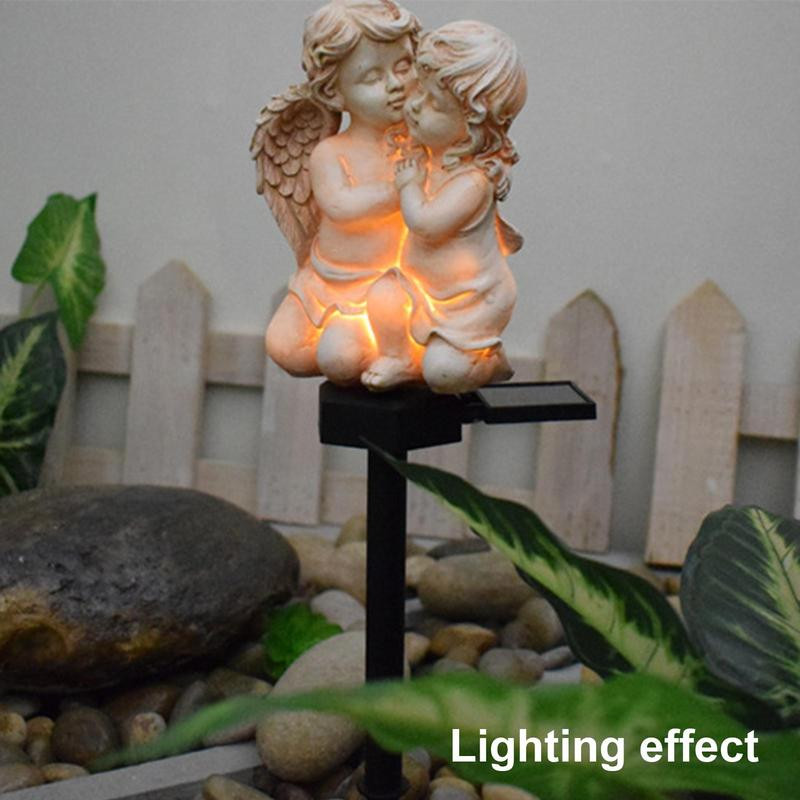 Új kerti napelemes baba angyal lámpák kültéri napelemes lámpák kültéri ösvényen Led lámpák tájképi teraszhoz, gyep udvarhoz