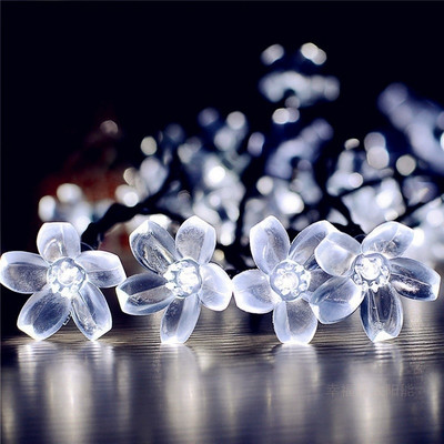 Svjetiljke na cvjetnom nizu Solarne vrtne svjetiljke 50 LED lampe za vijence Vrt za svadbene zabave Božićni vanjski ukrasi