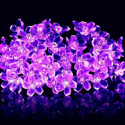 Svjetiljke na cvjetnom nizu Solarne vrtne svjetiljke 50 LED lampe za vijence Vrt za svadbene zabave Božićni vanjski ukrasi