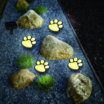 Ηλιακά φωτιστικά με στάμπα σκύλου 4 σε 1 Αδιάβροχα ηλιακά φώτα κήπου Διακοσμητική λάμπα LED για διακοσμήσεις εξωτερικού χώρου για αυλή γκαζόν