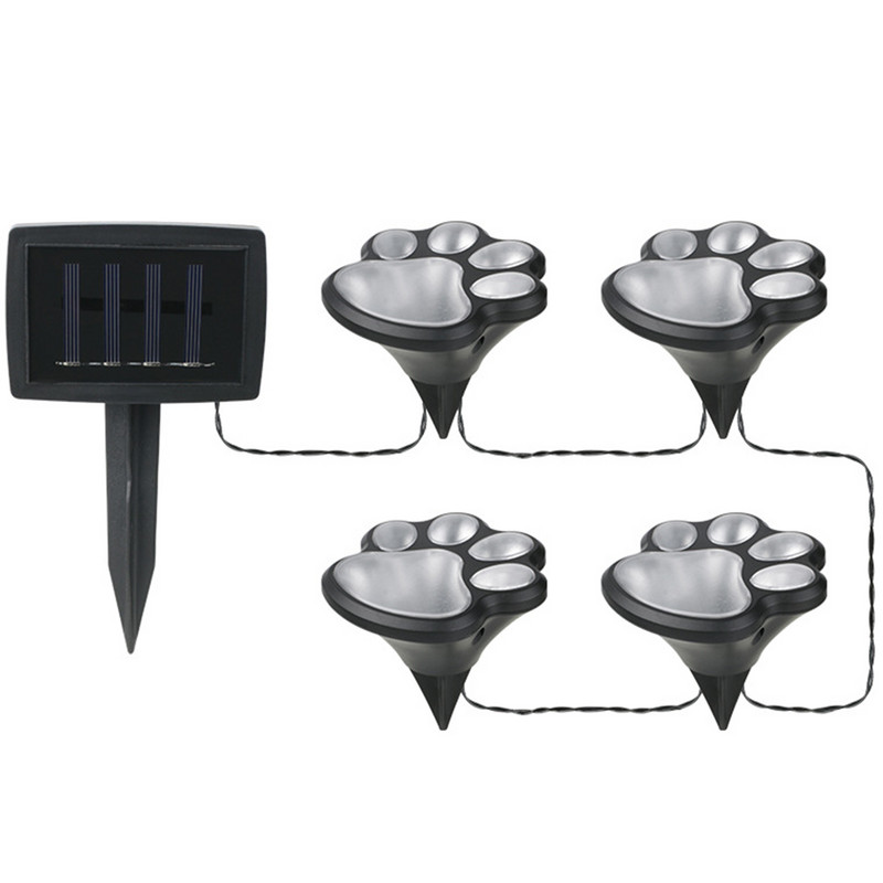 Kutyamancs nyomat napelemes lámpák 4 az 1-ben, vízálló napelemes kerti lámpák LED-dekorációs lámpa teraszhoz, gyepszoba ösvényhez kültéri dekorációkhoz
