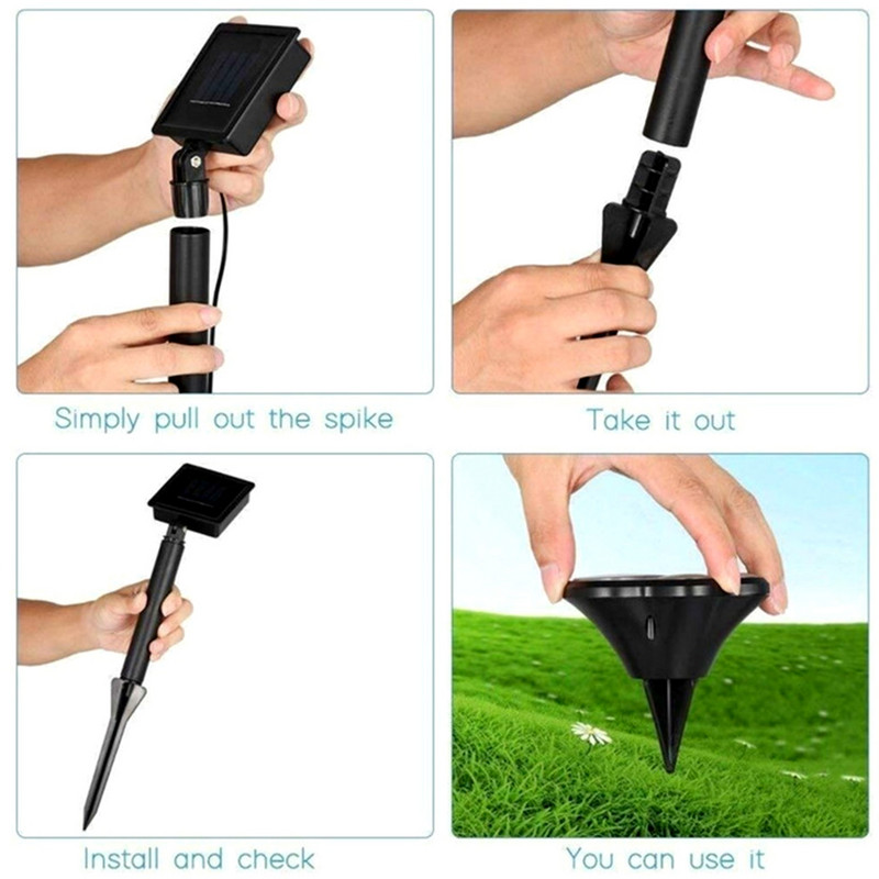 Kutyamancs nyomat napelemes lámpák 4 az 1-ben, vízálló napelemes kerti lámpák LED-dekorációs lámpa teraszhoz, gyepszoba ösvényhez kültéri dekorációkhoz