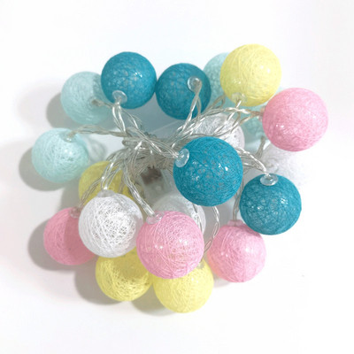 20 LED pamučnih kuglica Žaruljice Svjetla Girlanda Vilinska ulična svjetla Božićni ukrasi za dom Vanjsko vjenčanje Vrt Svjetla za terasu