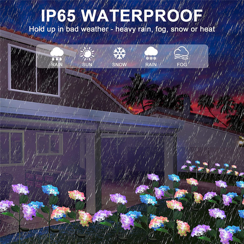 Solarna vrtna rasvjeta Vanjski realističan cvijet hortenzije Solarna svjetiljka Uređenje dvorišta Sunčeva svjetlost za stazu Uređenje dvorišta na terasi