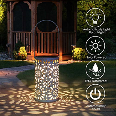 Retro sodo saulės lempa tuščiavidurė klevo lapo šešėlinė lempa pakabinama tuščiavidurė lempa, lauko vandeniui atspari kraštovaizdžio lempa