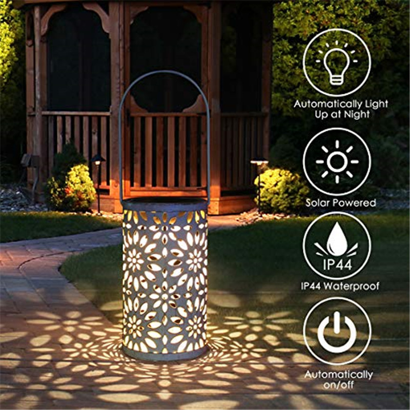 Retro sodo saulės lempa tuščiavidurė klevo lapo šešėlinė lempa pakabinama tuščiavidurė lempa, lauko vandeniui atspari kraštovaizdžio lempa