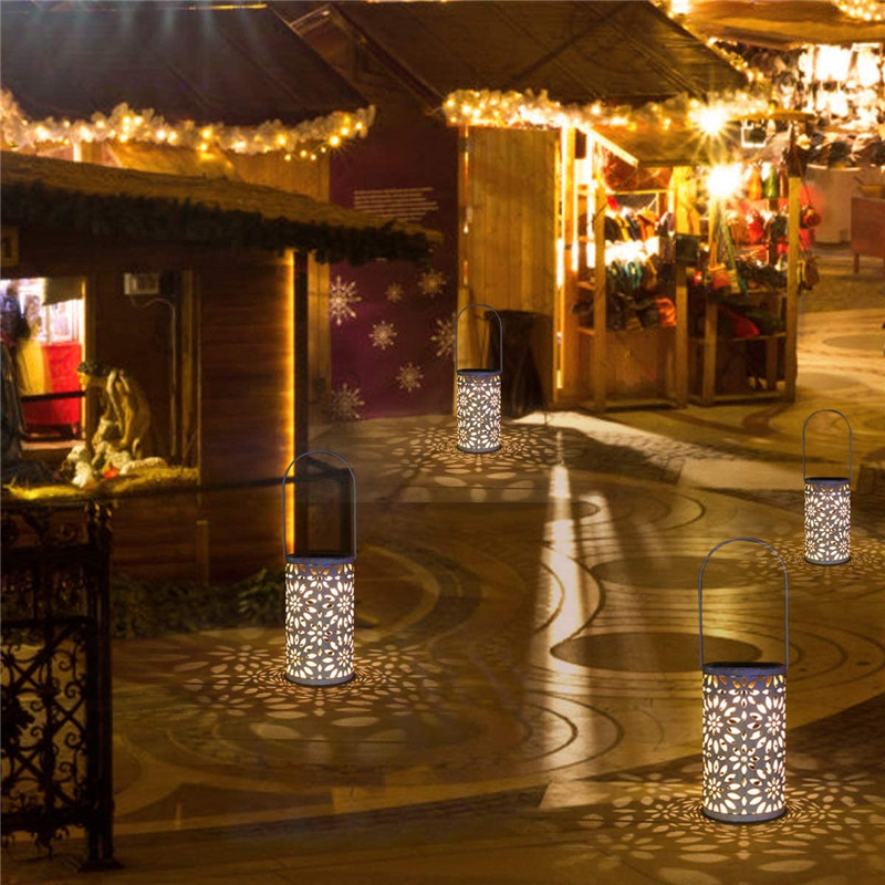 Retro sodo saulės lempa tuščiavidurė klevo lapo šešėlinė lempa pakabinama tuščiavidurė lempa, lauko vandeniui atspari kraštovaizdžio lempa