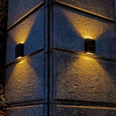 Интелигентна слънчева LED външна светлина Водоустойчиви градински декоративни лампи за балкон Вътрешен двор Улично стенно осветление Градинска външна слънчева лампа