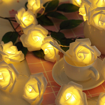 3m 20leds Rose LED Flower Fairy String Lights гирлянда Коледна елха Decoration Outdoor Street Lamp Xmas Wedding Garden Decor