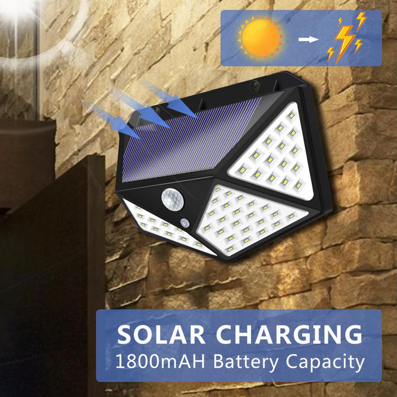 LED napelemes fali lámpa kültéri fali lámpa vízálló PIR mozgásérzékelő napelemes napelemes utcai udvari kerti ösvény világítás