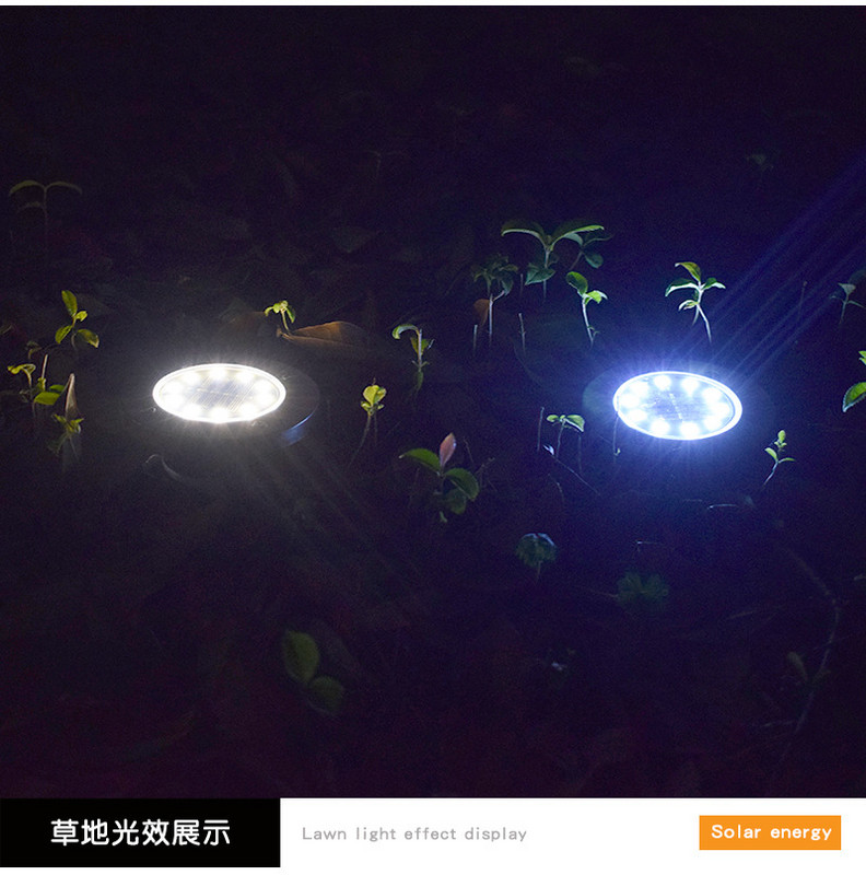 10 LED-i päikeseenergia ketasvalgusti väliaia päikeseenergia veekindel sensoriga maa-alune valgusti tekivalgusti kohtvalgusti maetud LED-lamp
