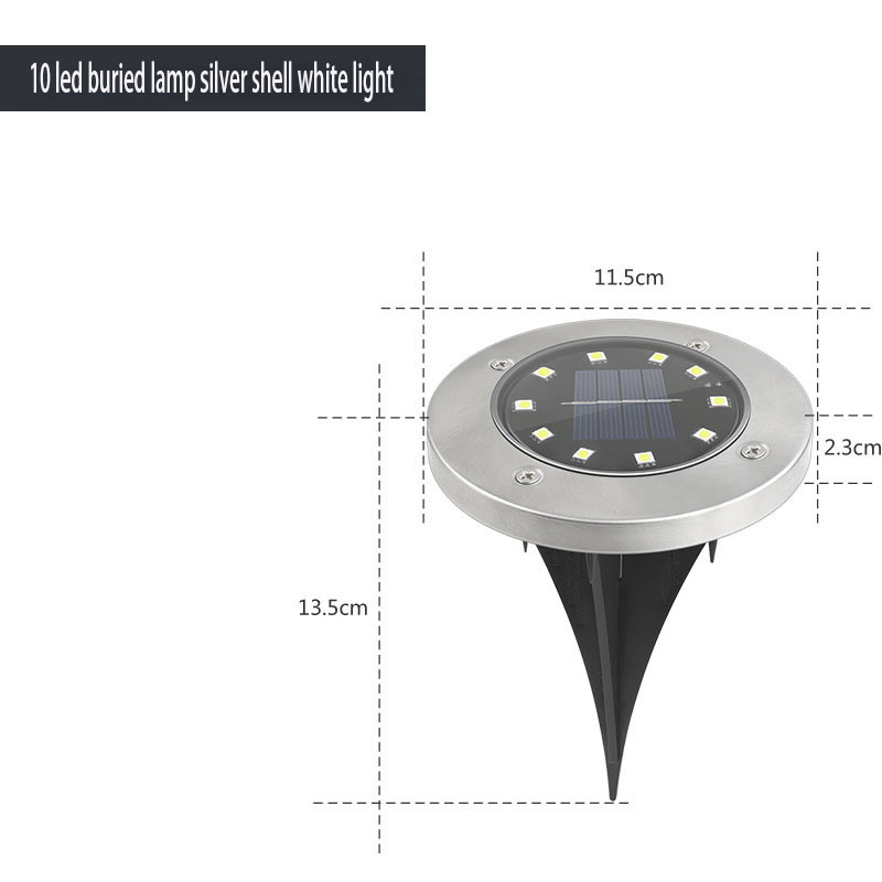 10 LED-i päikeseenergia ketasvalgusti väliaia päikeseenergia veekindel sensoriga maa-alune valgusti tekivalgusti kohtvalgusti maetud LED-lamp