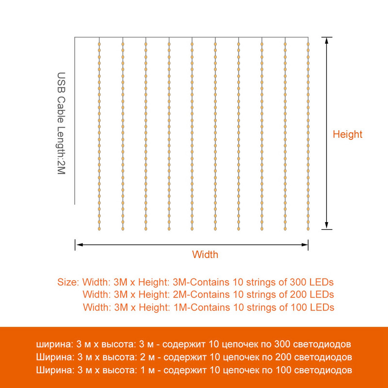 USD LED гирлянди за завеси Festoon Led Light Коледни струнни светлини Коледни декорации 2022 Празнична сватбена декорация