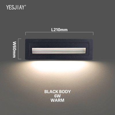 Led laiptų šviesos laiptelių šviestuvai 3W/6W 86/210mm aliuminio įleidžiami lauko vandeniui atsparūs įterptieji laiptinės LED sieniniai šviestuvai namų laiptams