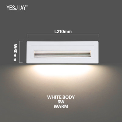 Led laiptų šviesos laiptelių šviestuvai 3W/6W 86/210mm aliuminio įleidžiami lauko vandeniui atsparūs įterptieji laiptinės LED sieniniai šviestuvai namų laiptams
