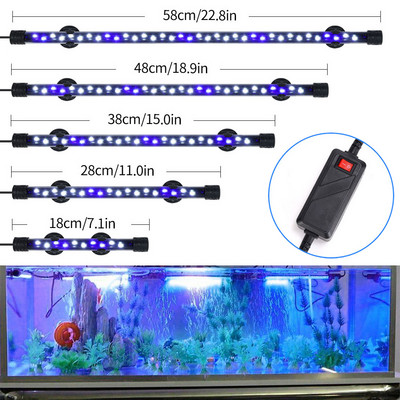 Vízálló akváriumi lámpák merülő lámpák akvárium világítás víz alatti kék/fehér LED tereprendezéshez dekoratív lámpa