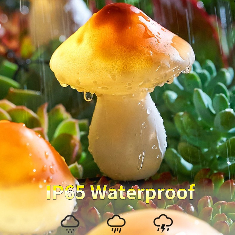 Lampă solară cu ciuperci, în aer liber, lumini de grădină, impermeabile, lumini cu LED sensibile la lumină, pentru curte, curte, iarbă, decor stradal