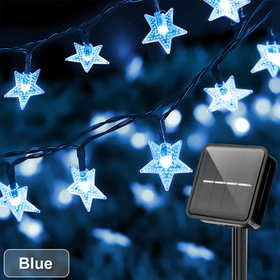 Saules zvaigznes stīgu gaismas 8 režīmi Twinkle Fairy ūdensizturīgs vītne āra dārziem zāliena Ziemassvētku eglīšu žogam balkona dekoram