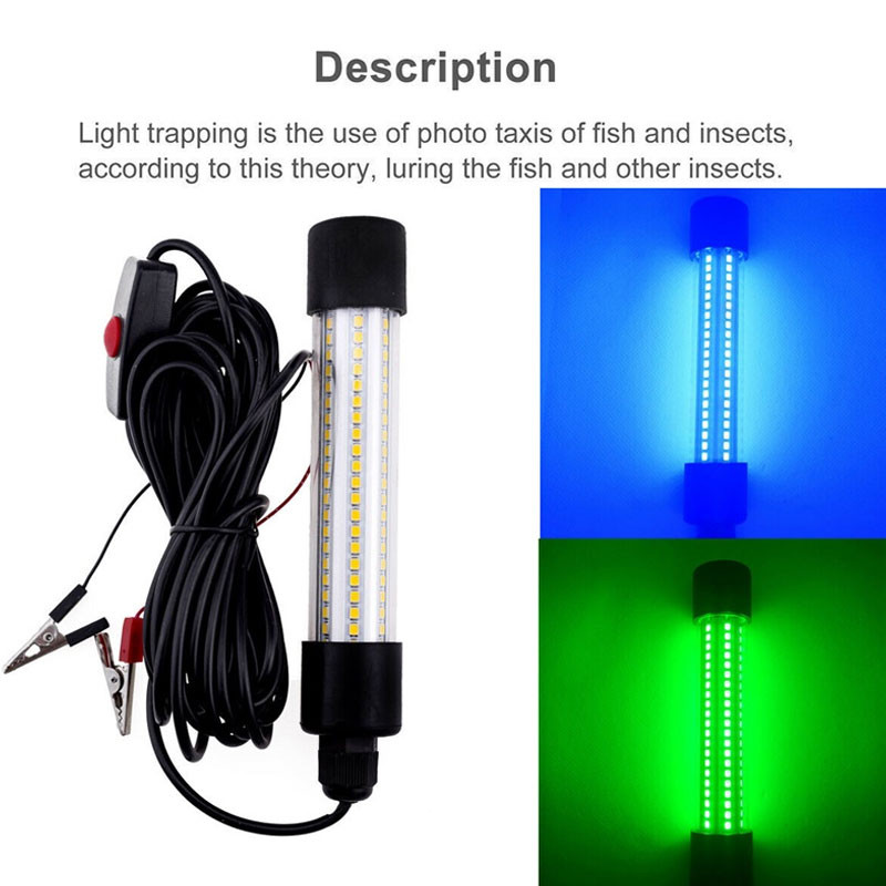1vnt 5M LED povandeninės šviesos lempa 1200LM panardinama žvejybos masalo ieškiklio lempa kalmarus pritraukiantis apšvietimas įvairiaspalvis Neprivaloma