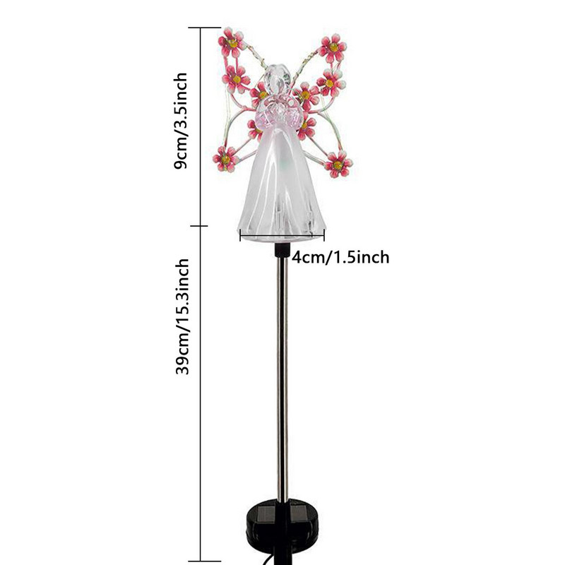 Solarna anđeoska svjetla Vanjski vrt Pejzažna svjetiljka Led svjetla Stupovi vrtna svjetla za dvorište Travnjak Staza Groblje Terasa