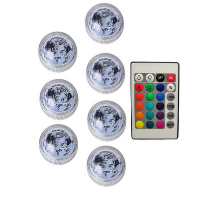 RGB panardinamos LED lemputės Mini vandeniui atsparios povandeninės nakties lempos lauko tvenkinio baseino vazos dubuo sodo Kalėdų vakarėlio dekoravimo lemputės