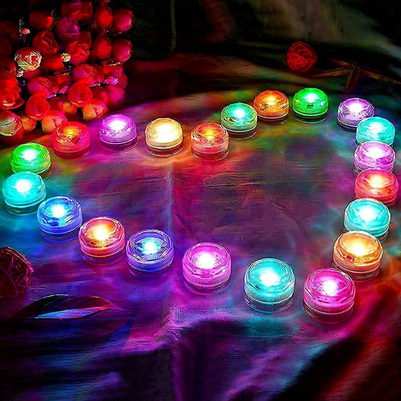RGB panardinamos LED lemputės Mini vandeniui atsparios povandeninės nakties lempos lauko tvenkinio baseino vazos dubuo sodo Kalėdų vakarėlio dekoravimo lemputės