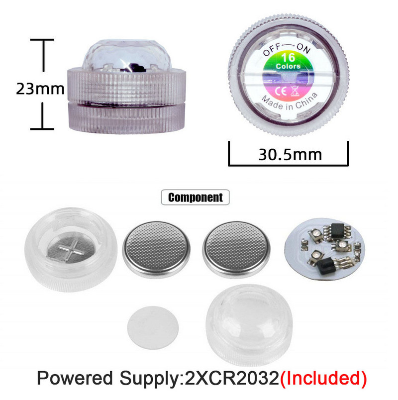 RGB panardinamos LED lemputės Mini vandeniui atsparios povandeninės nakties lempos lauko tvenkinio baseino vazos dubuo sodo Kalėdų vakarėlio dekoravimo lemputės