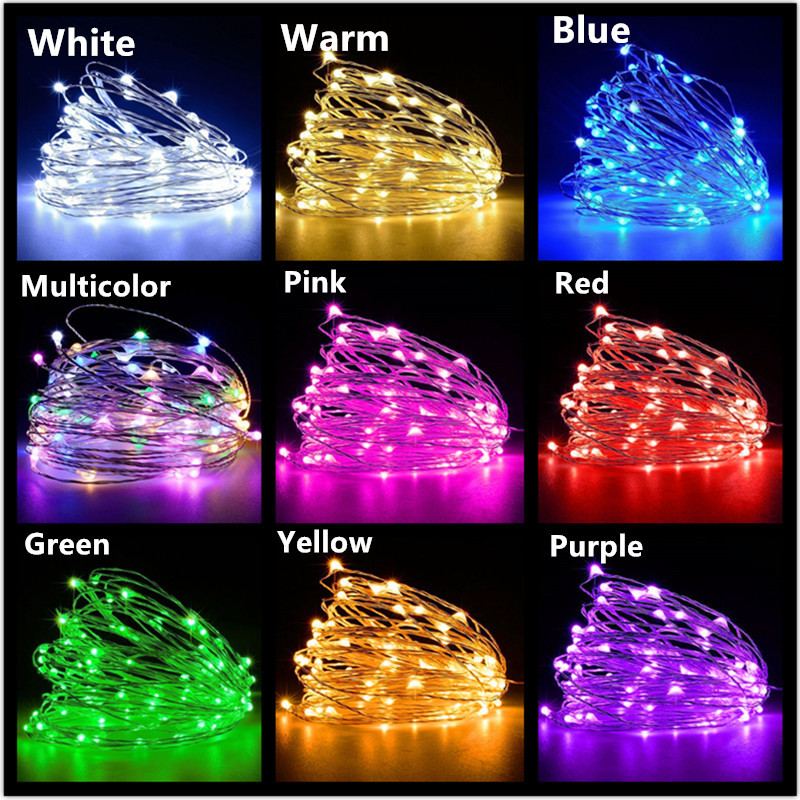 10gab 1M 2M Fairy Light LED vara stiepļu stīgas gaismas āra vītnes Ziemassvētku rotājumi mājām kāzu dārza svētku lampa