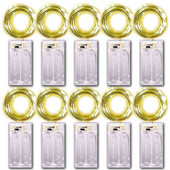 10 DB Akkumulátoros lámpa 5 m-es LED-es fénysáv lámpa születésnapi buli Rézhuzal dugós lámpaléc barkácsolás Esküvői party dekoráció