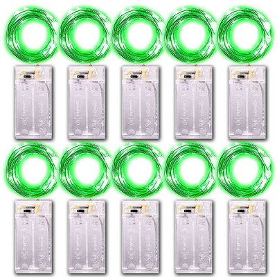 10 DB Akkumulátoros lámpa 5 m-es LED-es fénysáv lámpa születésnapi buli Rézhuzal dugós lámpaléc barkácsolás Esküvői party dekoráció