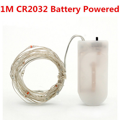 LED zsinór lámpa Cooper Wire USB tündér meleg fehér füzér Otthoni karácsonyi esküvői parti dekoráció Elemről működik 2 db/tétel