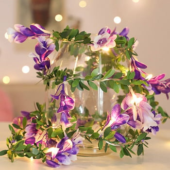 Floral Butterfly Flower Led String Light Powered by Battery, Wedding Rose Garland/Πρωτοχρονιά/Διακόσμηση δωματίου γενεθλίων.Φωτιστικό για κορίτσια