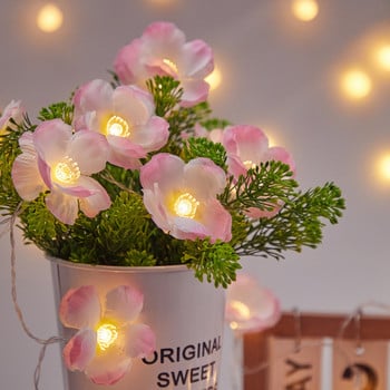 Floral Butterfly Flower Led String Light Powered by Battery, Wedding Rose Garland/Πρωτοχρονιά/Διακόσμηση δωματίου γενεθλίων.Φωτιστικό για κορίτσια