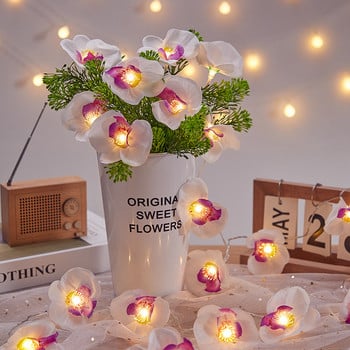 Floral Butterfly Flower Led String Light Powered by Battery, Wedding Rose Garland/Πρωτοχρονιά/Διακόσμηση δωματίου γενεθλίων.Φωτιστικό για κορίτσια