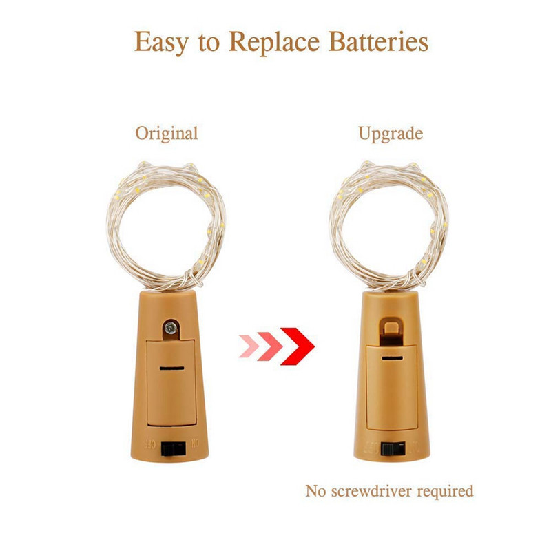 5PCS/Lot Božićna LED svjetiljka za bakrenu žicu Plutena boca vina 1M 2M 3M 10 20 30LEDS Lampa s vijencem za zabavu i vjenčanje