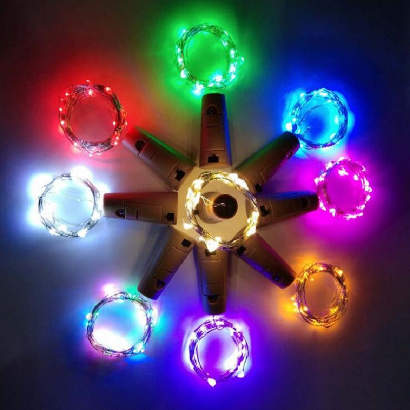 5PCS/Lot Božićna LED svjetiljka za bakrenu žicu Plutena boca vina 1M 2M 3M 10 20 30LEDS Lampa s vijencem za zabavu i vjenčanje