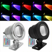 Vízálló RGB LED Árnyékoló Világító Víz alatti Szökőkút Medence Tó Akvárium Spotlámpa Izzólámpa Kültéri Kert AC DC 12V 110V 220V 15W