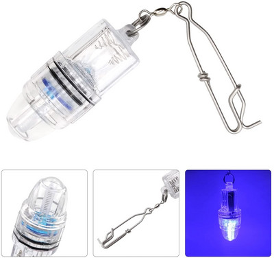 Dziļās zemūdens makšķerēšanas gaismas ēsmas pievilināšana kalmāru ūdens iedarbināta dizaina zivju pievilkšanas lampa LED daudzpusīgas gaismas mirgojošas/pastāvīgas