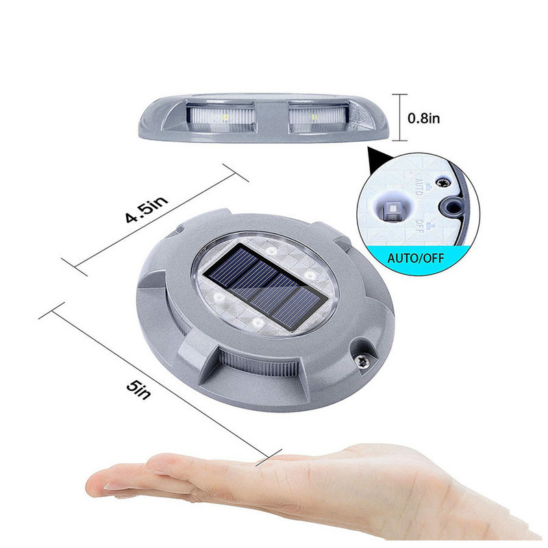 „Thrisdar“ saulės antžeminė lempa, įkastas apšvietimas IP65 sodo grindų denio šviesa važiuojamosios dalies terasa kelio žymekliai laiptų tako šviesa