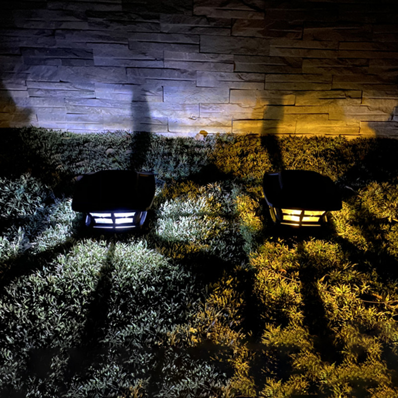 Sodo saulės stulpelio lempa LED stulpelio dangtelis Kvadratinės tvoros kraštovaizdžio lempos lemputė, skirta vartams sodo tvorai lauko stulpelio dangtelio šviesų dekoras