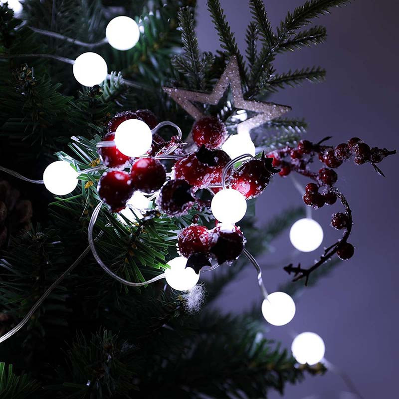 5 M 10 M bumbiņu LED stīgu gaismas Ziemassvētku balles gaismas āra vītnes spuldzes ķēdes gaismas Dārza pasaku gaismas kāzu ballīšu dekors