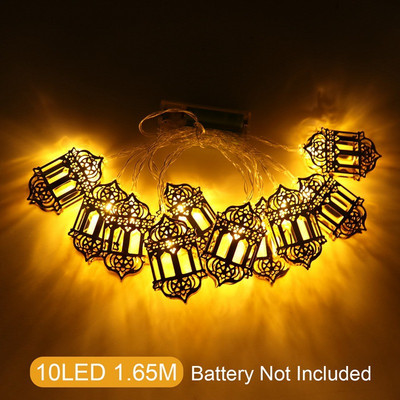 1,65 M 10LED Eid Mubarak Holdcsillag LED-füzér füzér Ramadan dekoráció 2023 Iszlám muszlim party dekoráció ünnepi világítás