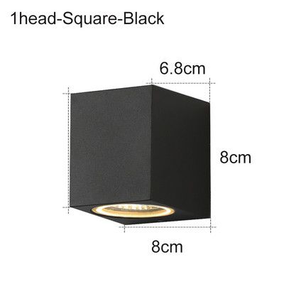 IP65 Vízálló GU10 beltéri kültéri Led fali lámpák felfelé Led fali lámpa Felületre szerelt kocka kerti veranda lámpa ZBW0004