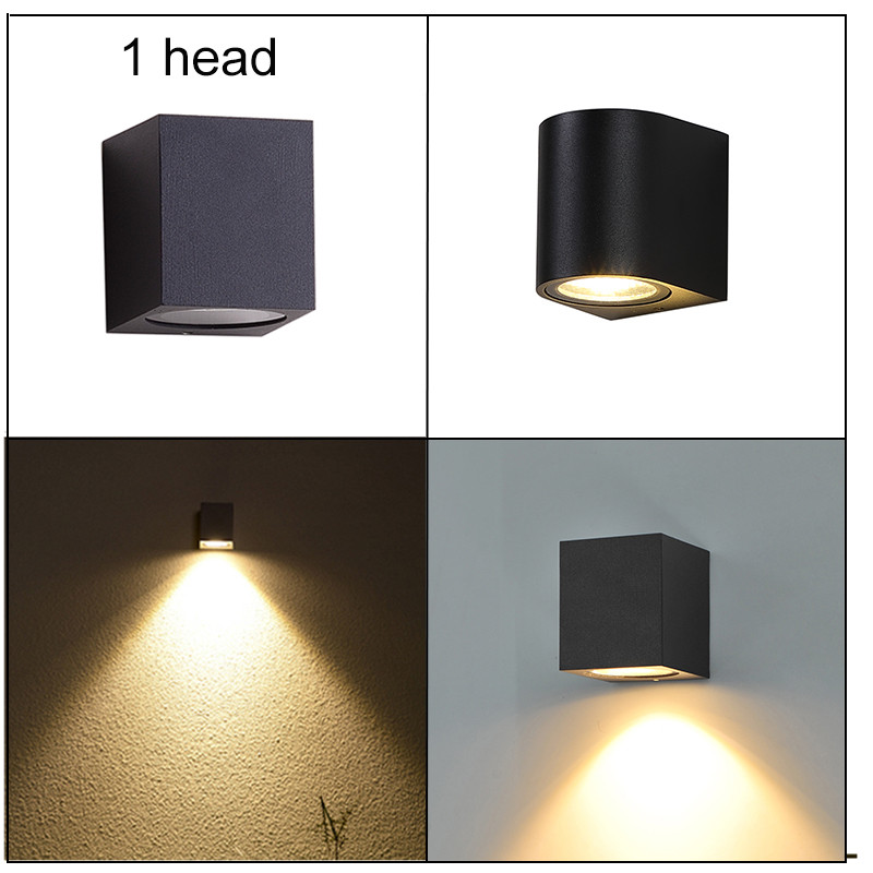 IP65 Vízálló GU10 beltéri kültéri Led fali lámpák felfelé Led fali lámpa Felületre szerelt kocka kerti veranda lámpa ZBW0004