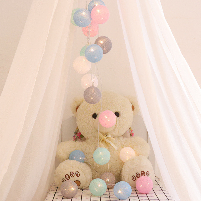 2,2 M 20 LED kokvilnas bumbiņu vītnes gaismas virtene Ziemassvētku Ziemassvētki brīvdabā brīvdienu kāzu ballīte Bērnu gultiņa Pasaku gaismas rotājumi