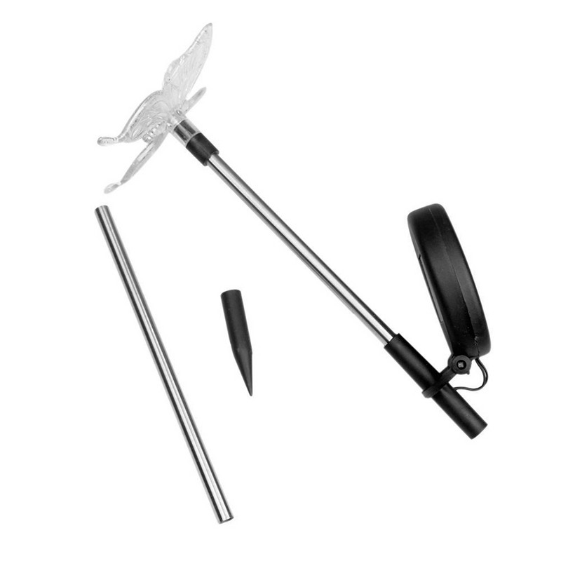 Krāsu maināma LED dārza saules gaisma āra ūdensnecaurlaidīgai spāru/tauriņu/putnu saules gaismas diode dārza dekorēšanas ceļa zāliena lampai