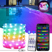 Led szalagos lámpa Intelligens LED füzéres lámpák otthoni nyaraláshoz Decora RGB infravörös Bluetooth vezérlő szoba dekor lámpa 10M 5M 2M